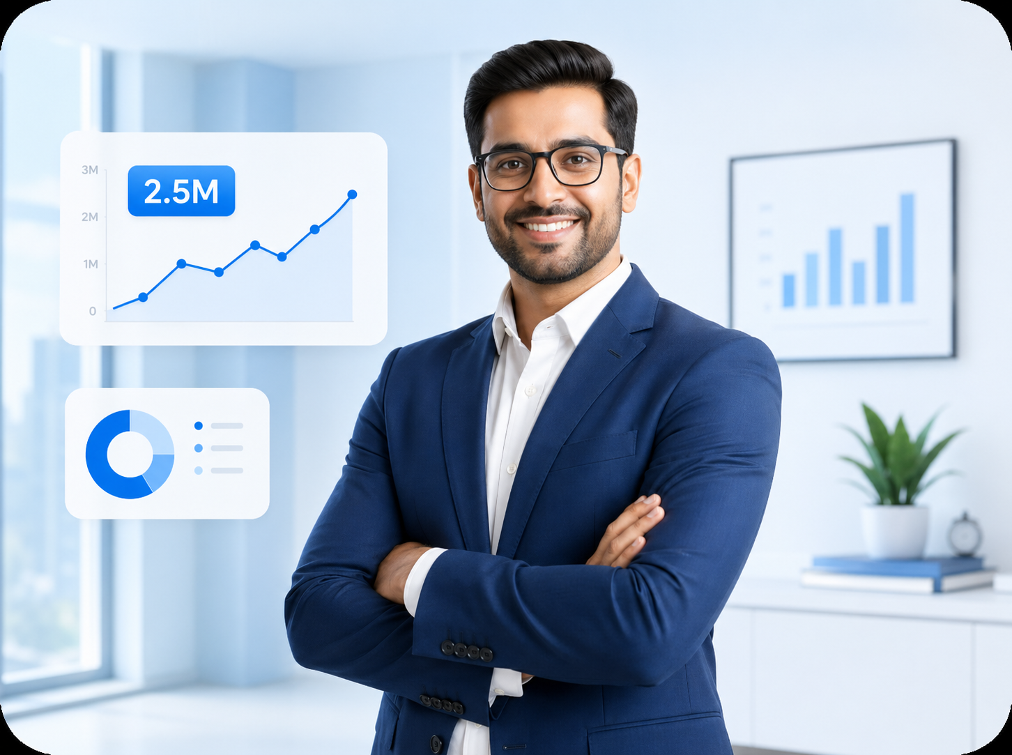 Business partner reviewing campaign analytics
